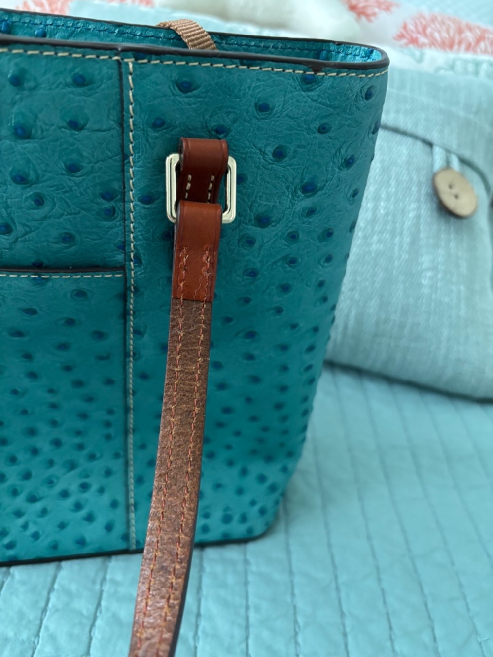 Dooney & Bourke Turquoise Small Lexington Bag - Picture 9 of 13
